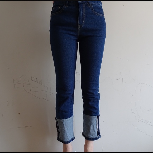 BLUE DENIM PATCH JEANS - Picture 5 of 6